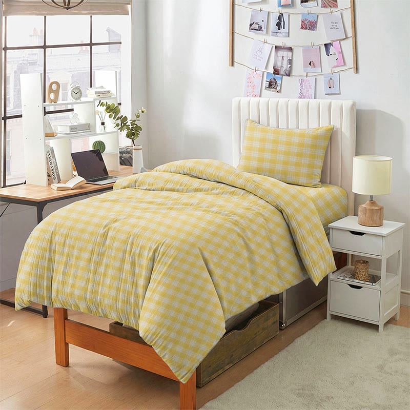 Ownkoti Sunny Gingham Twin XL Dorm Bedding Set - image 1