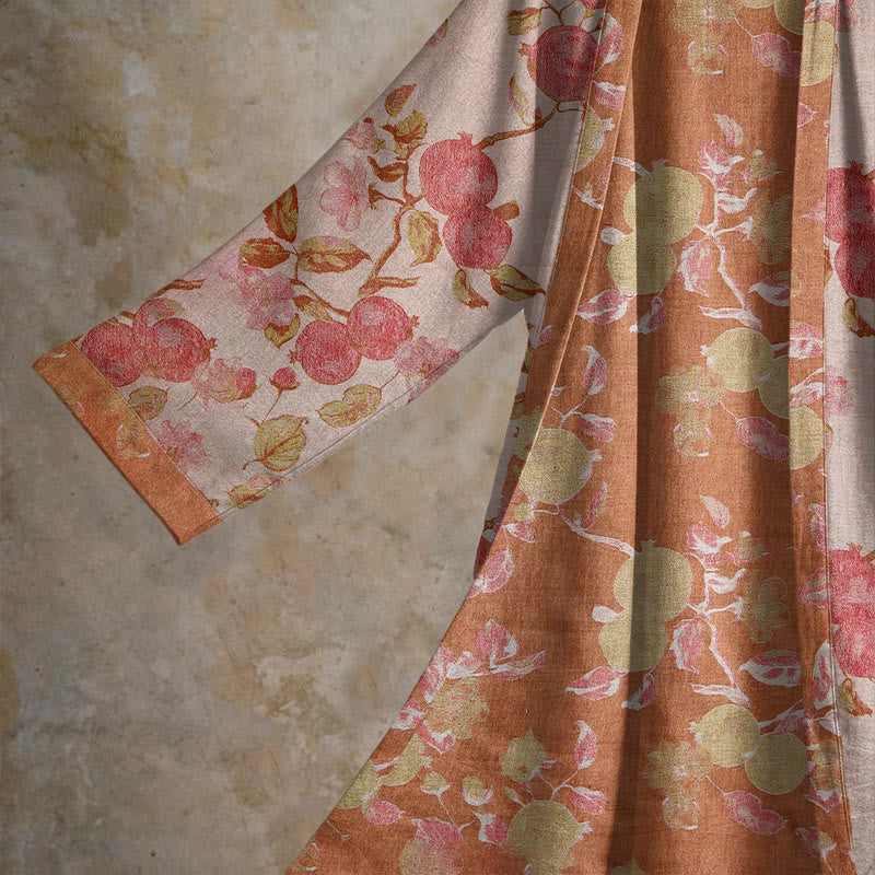 Ownkoti Botanical Pomegranate Print Cotton Kimono Robe - image 7