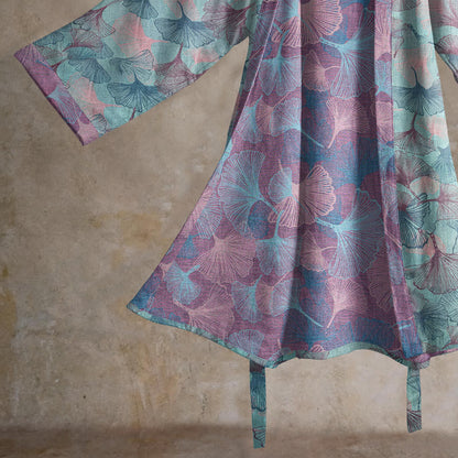 Ownkoti Dreamy Ginkgo Leaf Cotton Kimono Robe - image 4