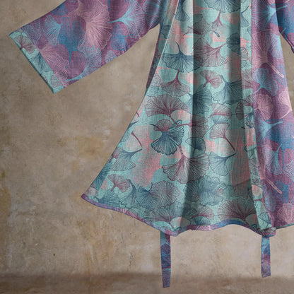 Ownkoti Dreamy Ginkgo Leaf Cotton Kimono Robe - image 9