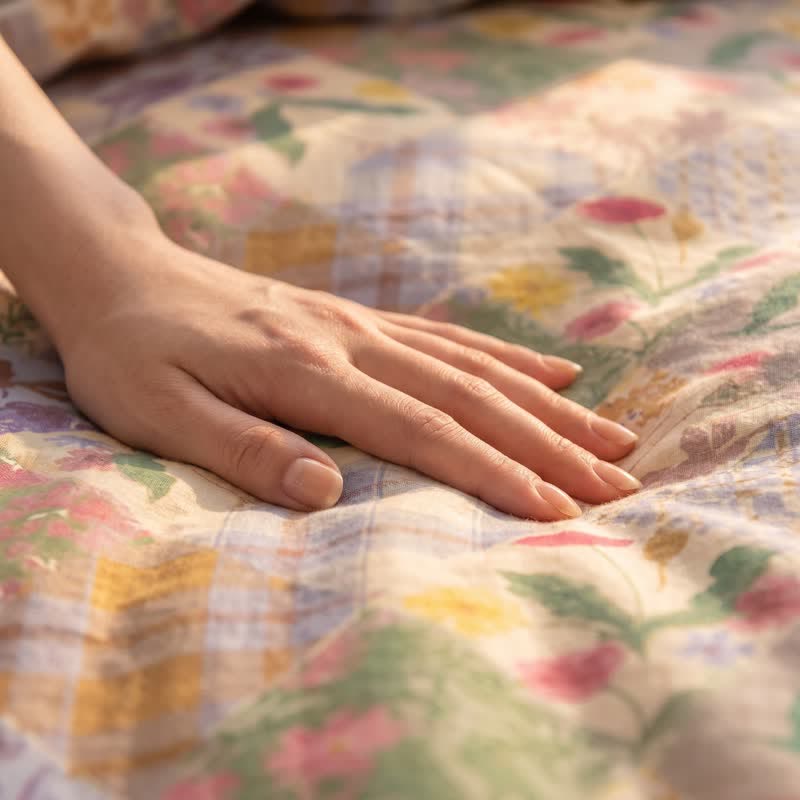 Ownkoti  Garden Patchwork Floral Cotton Bedding Set - image 6