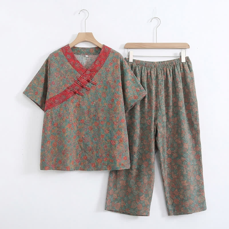 Ownkoti Plus Size Floral Cropped Capris Pants Loungewear  - image 13
