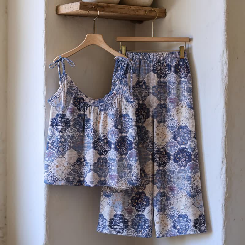 Ownkoti Bohemian Print Cami Loungewear Set - image 4
