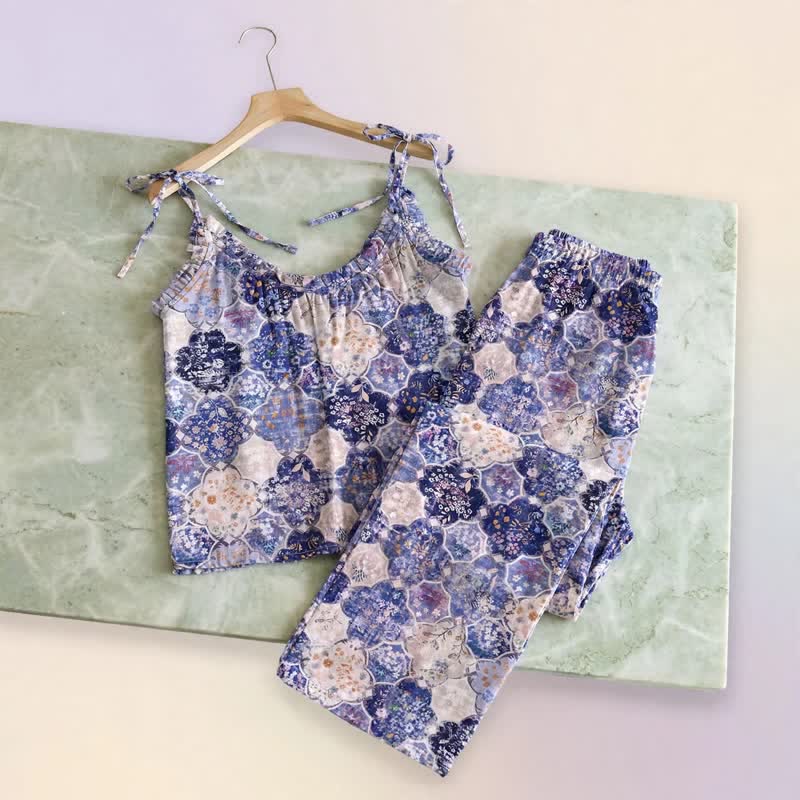 Ownkoti Bohemian Print Cami Loungewear Set - image 1