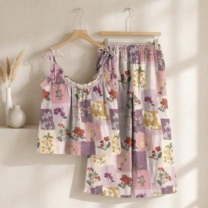 Ownkoti Pastel Floral Patchwork Cami Loungewear Set - image 4