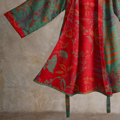 Ownkoti Retro Leaf Jacquard Cotton Kimono Robe - image 9