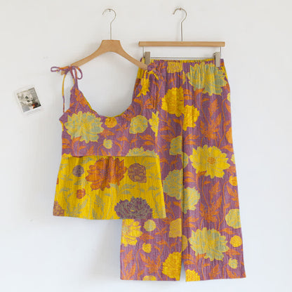 Ownkoti Retro Peony Cotton Cami Loungewear Set - image 21