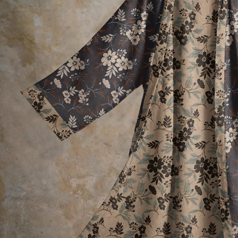 Ownkoti Mocha Floral Cotton Kimono Robe - image 3