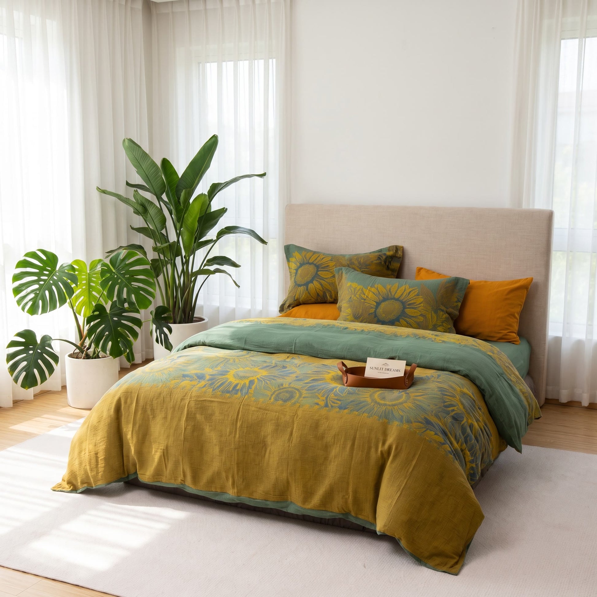 Ownkoti Vintage Sunflower Cotton Gauze Bedding Set - image 22