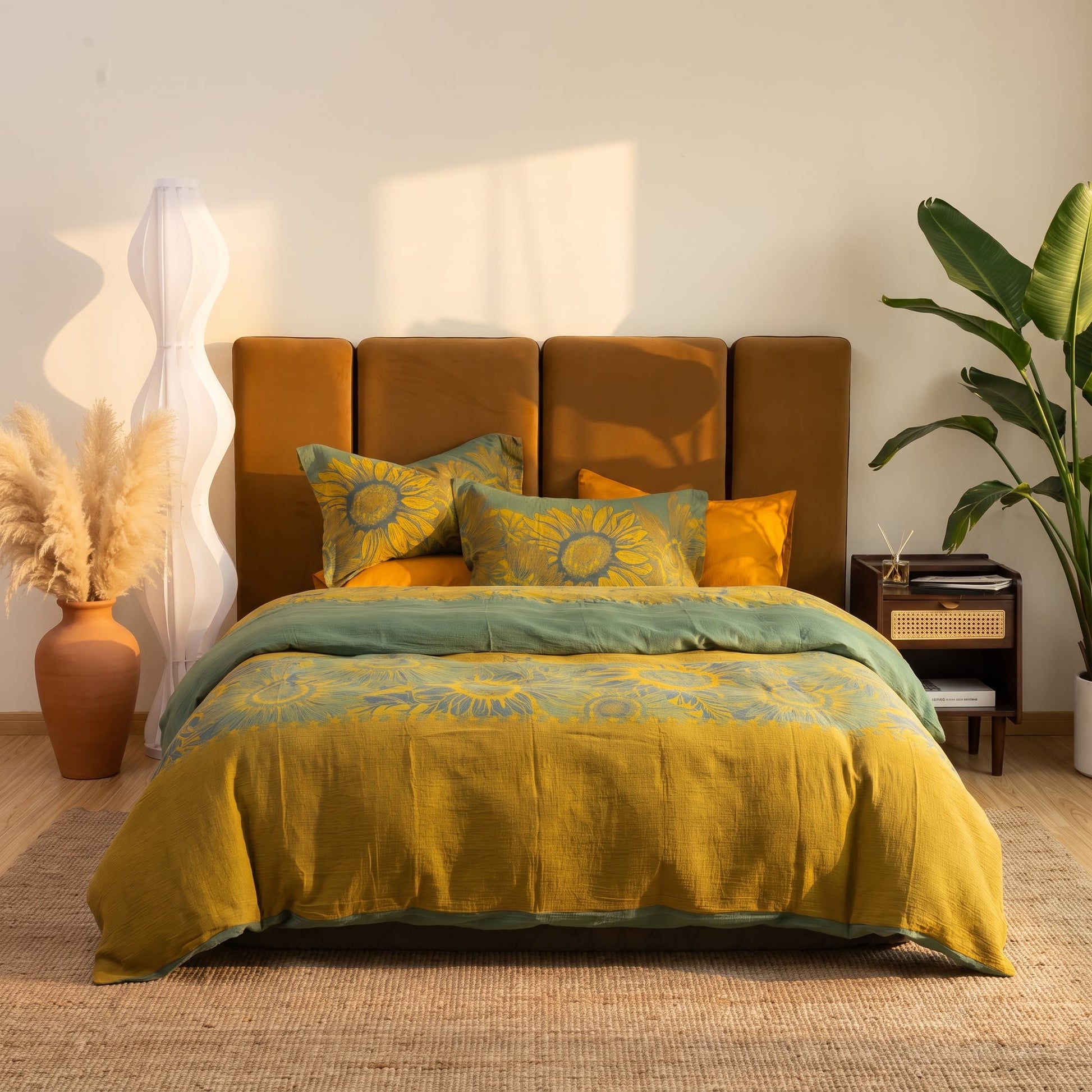 Ownkoti Vintage Sunflower Cotton Gauze Bedding Set - image 24