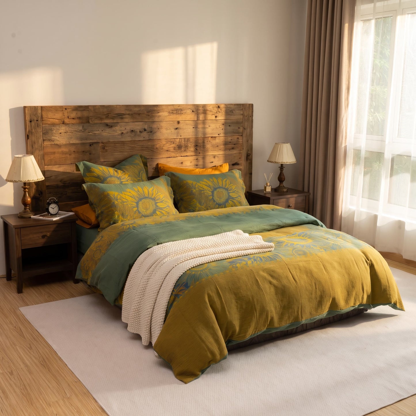 Ownkoti Vintage Sunflower Cotton Gauze Bedding Set - image 20