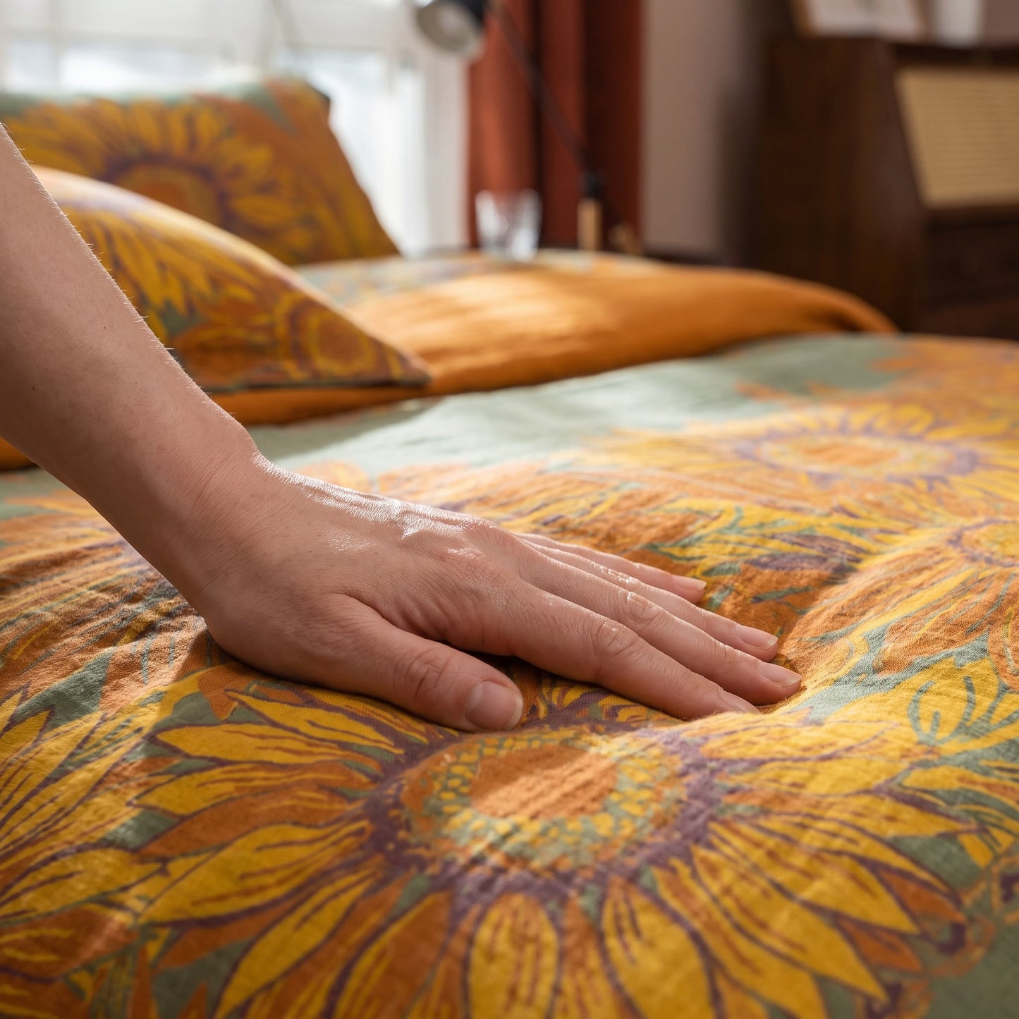Ownkoti Vintage Sunflower Cotton Gauze Bedding Set - image 5