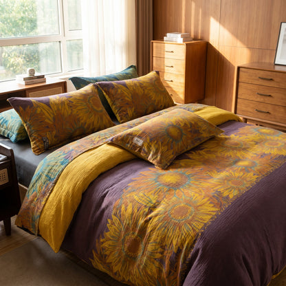 Ownkoti Vintage Sunflower Cotton Gauze Bedding Set - image 10
