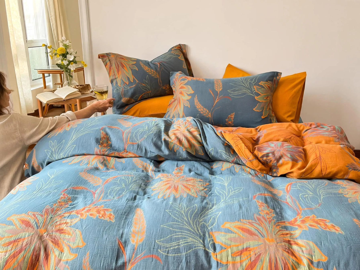 Ownkoti Vintage Floral Cotton Gauze Bedding Set - image 3