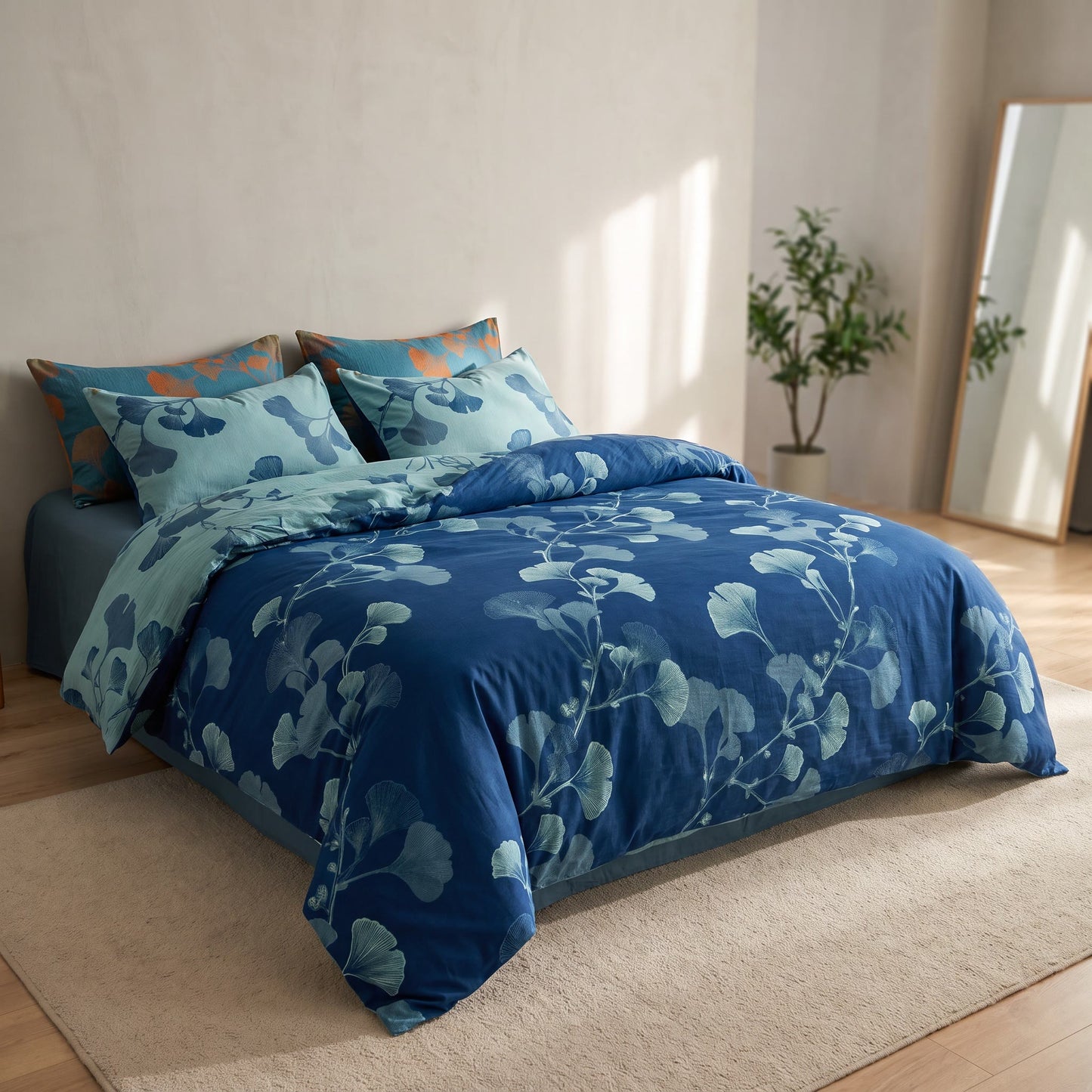 Ownkoti Vintage Ginkgo Leaf Cotton Bedding Set - image 2