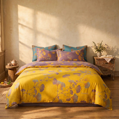 Ownkoti Vintage Ginkgo Leaf Cotton Bedding Set - image 9