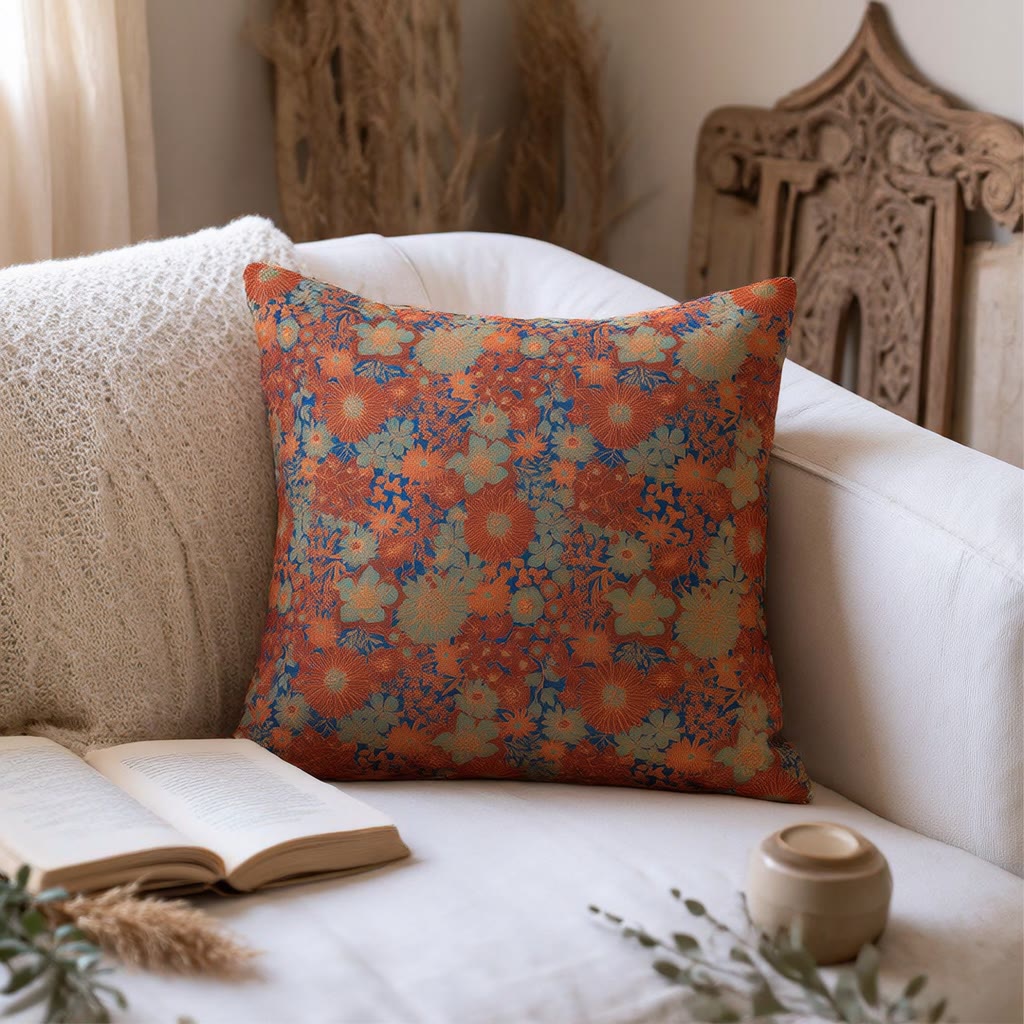 Ownkoti Vintage Floral Cotton Gauze Pillow - Red - Pillow - image 3