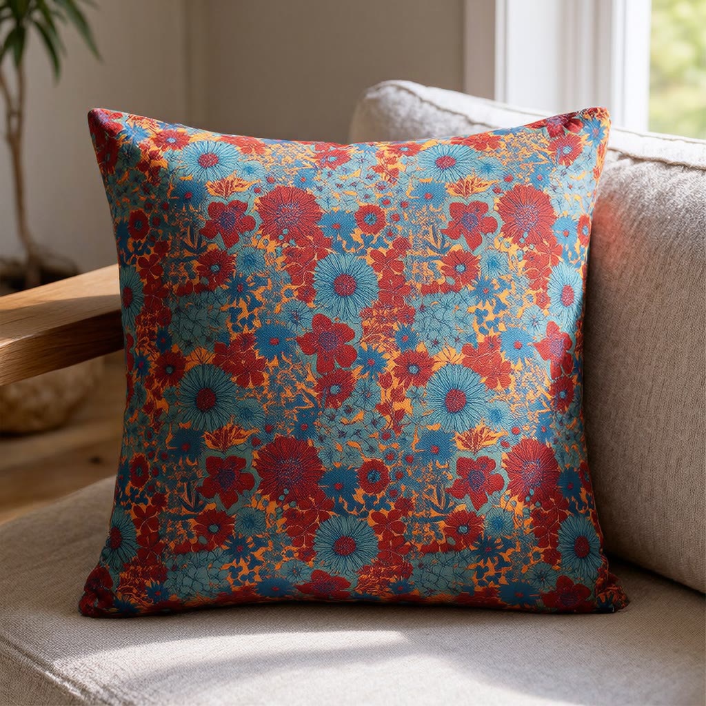 Ownkoti Vintage Floral Cotton Gauze Pillow - Green - Pillow - image 0