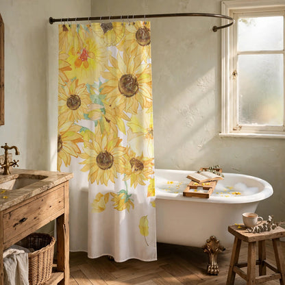 Ownkoti  Rustic Sunflower Waterproof Shower Curtain - image 1