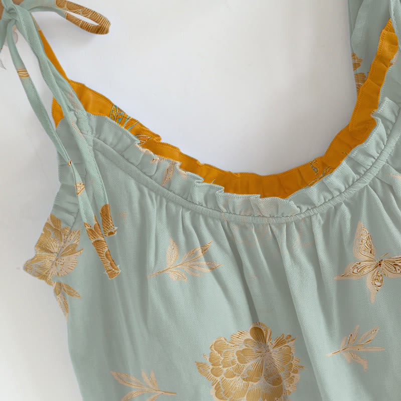 Ownkoti Retro Peony Butterfly Cotton Loungewear Set - image 4