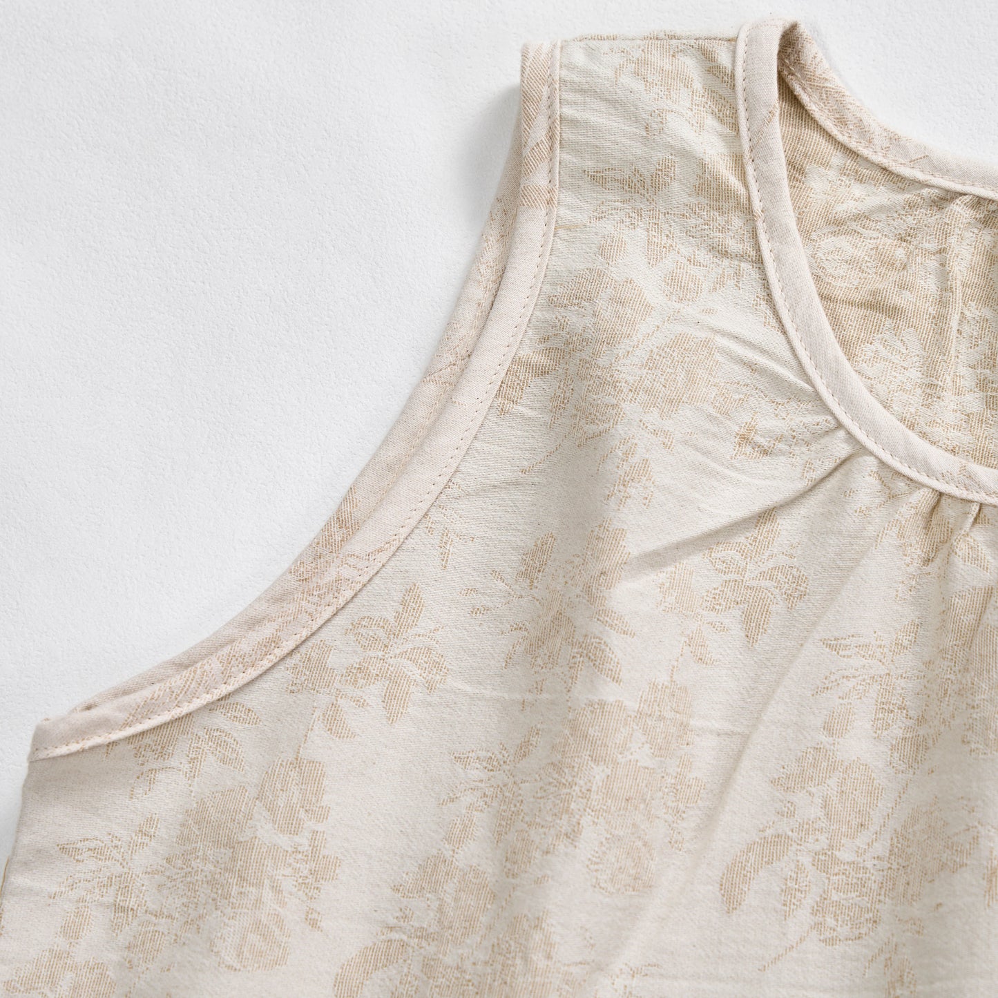 Ownkoti Beige Retro Flower Cotton Nightdress - image 4