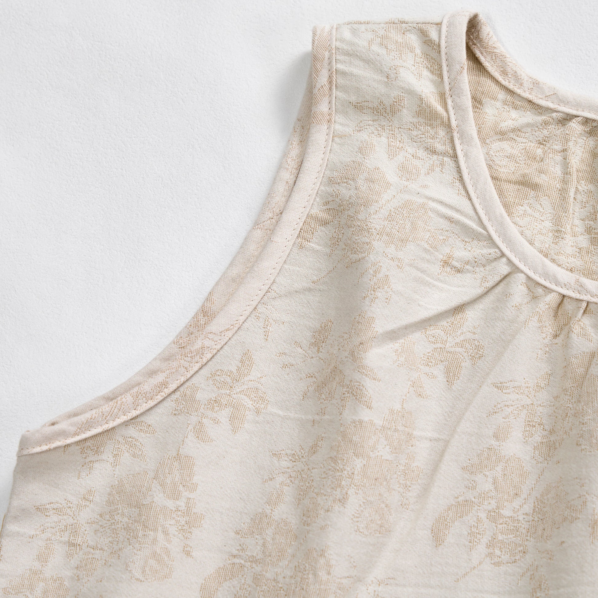 Ownkoti Beige Retro Flower Cotton Nightdress - image 4