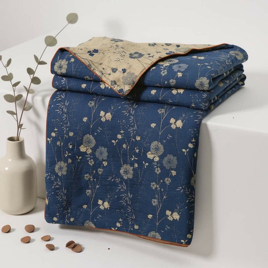 Ownkoti Reversible Blue Floral Cottage Quilt - Blue - King - image 0