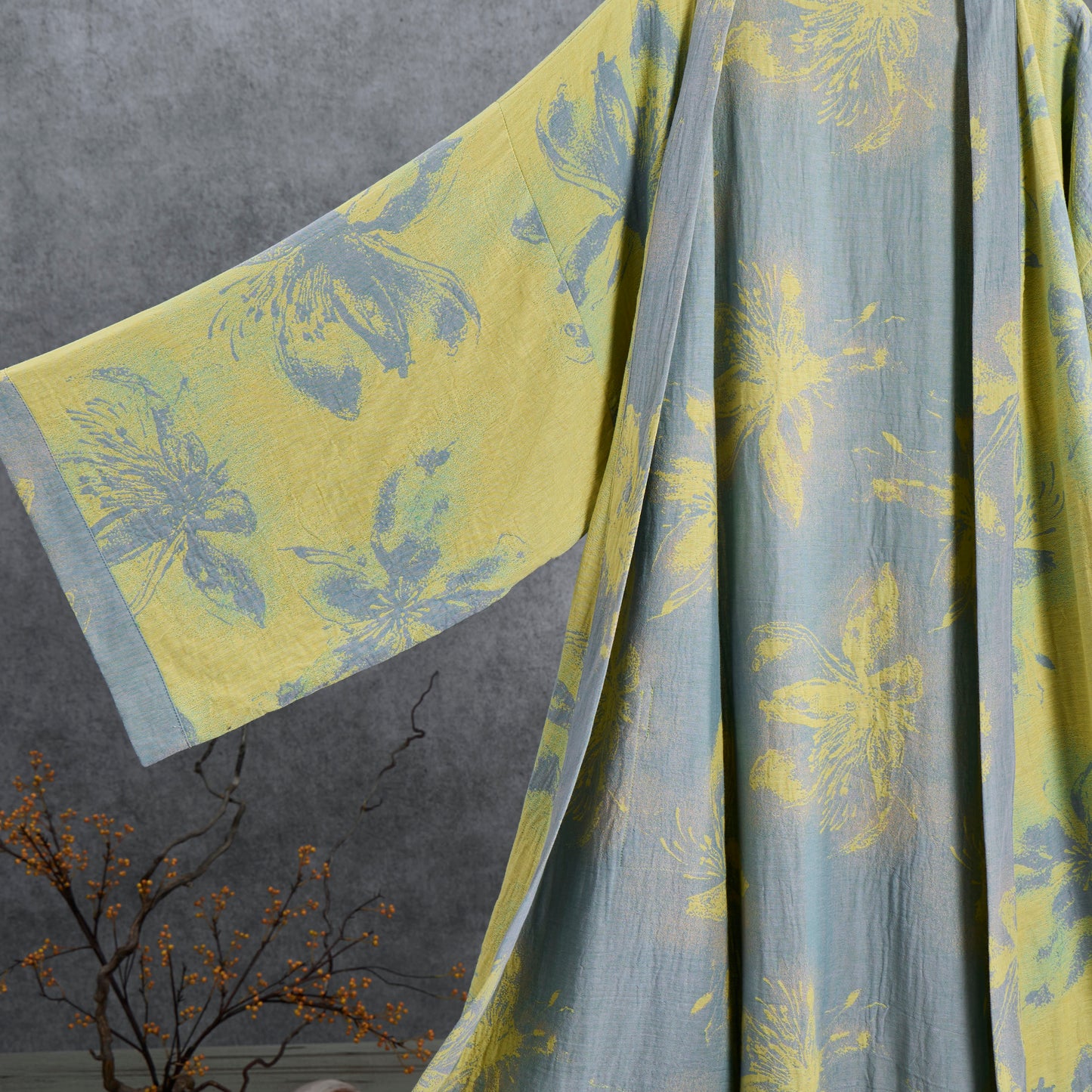 Ownkoti Azure Cotton Gauze Kimono Bathrobe  - image 3