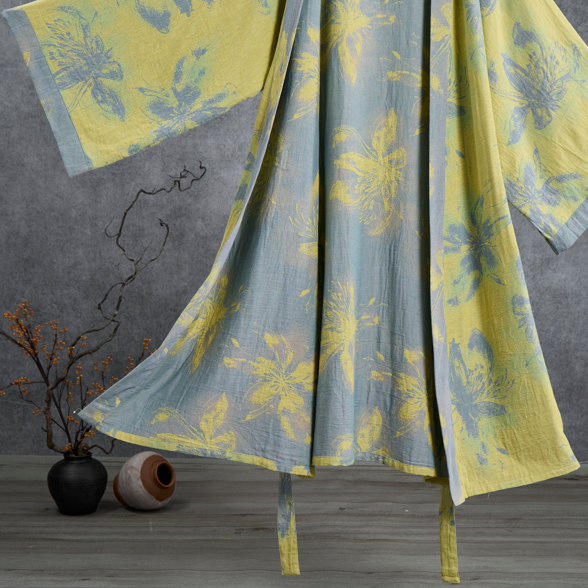 Ownkoti Azure Cotton Gauze Kimono Bathrobe  - image 4