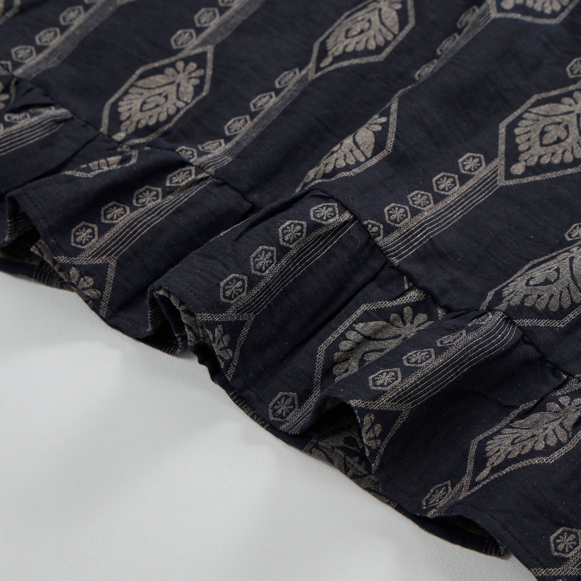 Ownkoti Vintage Navy Blue Geometric Cotton Nightdress - image 7