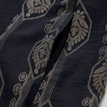 Ownkoti Vintage Navy Blue Geometric Cotton Nightdress - image 6