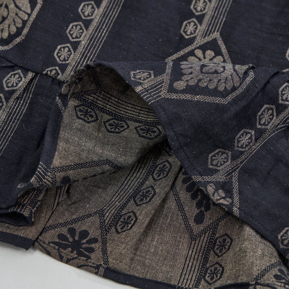 Ownkoti Vintage Navy Blue Geometric Cotton Nightdress - image 5