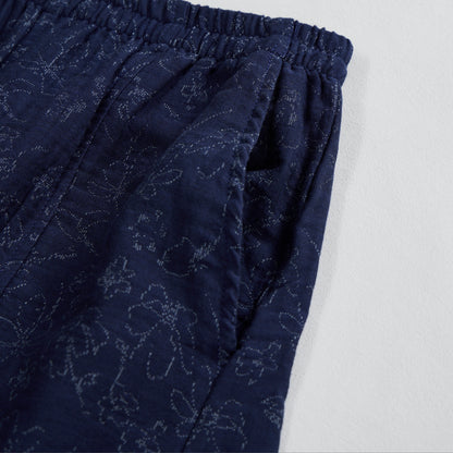 Ownkoti Retro Navy Blue Floral Cotton Tank Loungewear Set - image 7
