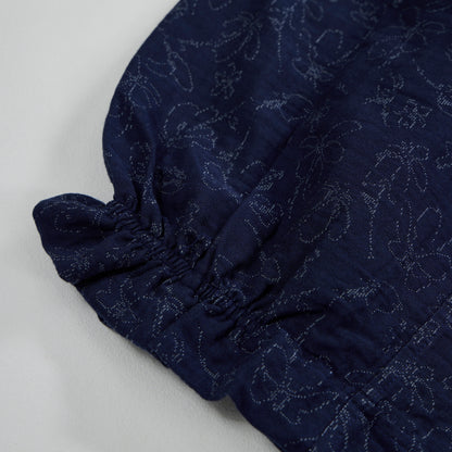 Ownkoti Retro Navy Blue Floral Cotton Tank Loungewear Set - image 8