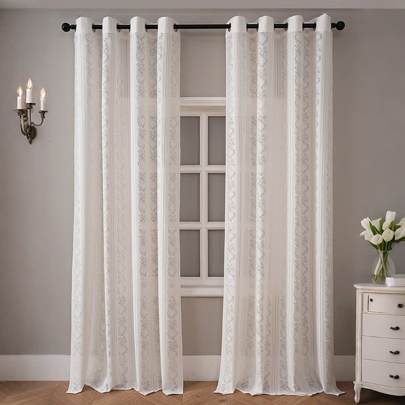 Ownkoti Vertical Stripe Light Filtering Grommet Window Drape - image 1