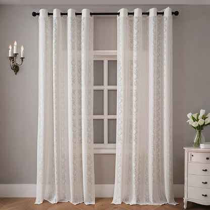 Ownkoti Vertical Stripe Light Filtering Grommet Window Drape - image 1