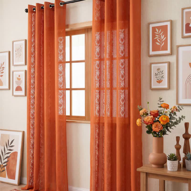 Ownkoti Vertical Stripe Light Filtering Grommet Window Drape - image 8