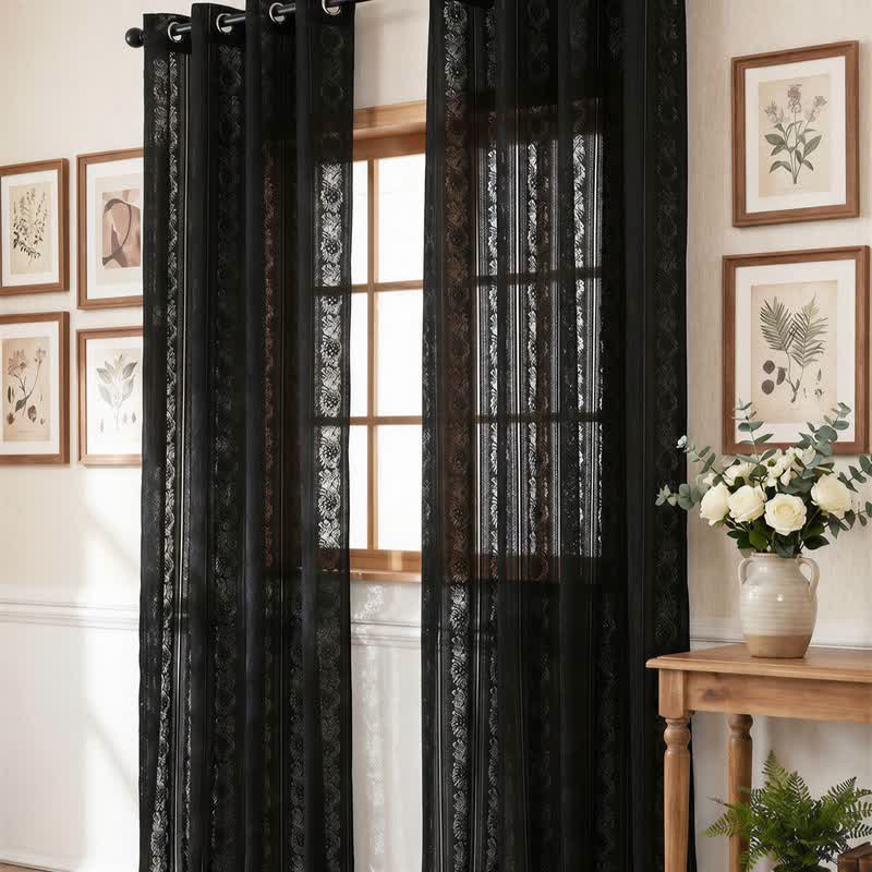 Ownkoti Vertical Stripe Light Filtering Grommet Window Drape - image 10