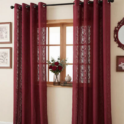 Ownkoti Vertical Stripe Light Filtering Grommet Window Drape - image 12