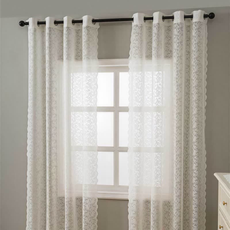 Ownkoti Grommet Top Airy Voile Lace Sheer Curtain - image 1