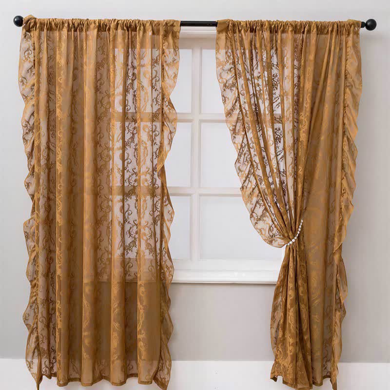 Ownkoti Ruffled Border Light Filtering Window Drape - image 1