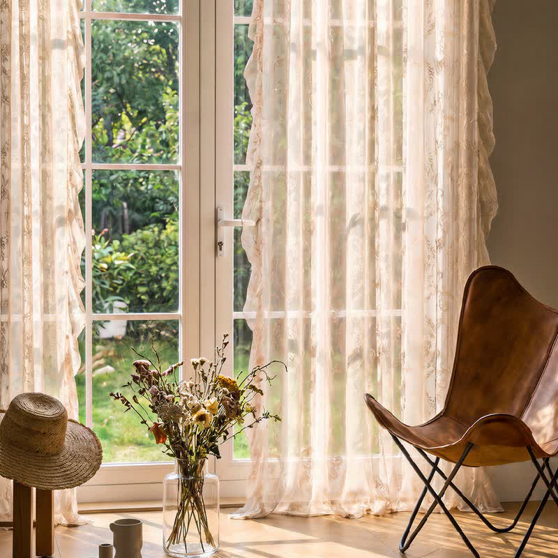 Ownkoti Ruffled Border Light Filtering Window Drape - image 5