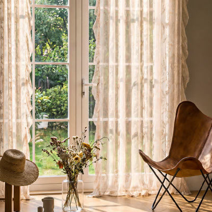Ownkoti Ruffled Border Light Filtering Window Drape - image 5