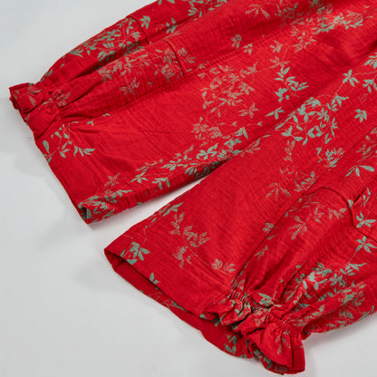 Ownkoti Red Floral Cotton Loungewear Pants - image 4
