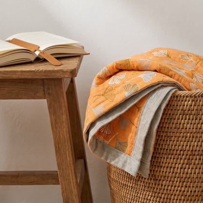 Ownkoti Golden Ginkgo Reversible Cotton Blanket - image 6