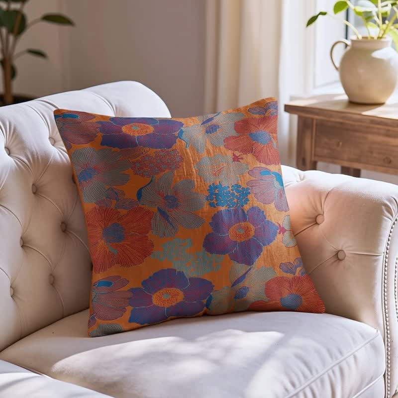 Ownkoti Vintage Boho Floral Cotton Throw Pillow - image 1