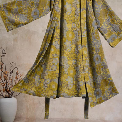 Ownkoti Retro Muted Floral Cotton Lounge Robe - image 3