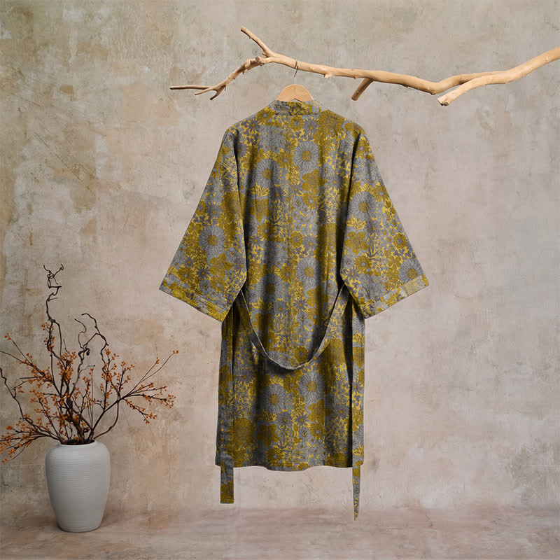 Ownkoti Retro Muted Floral Cotton Lounge Robe - image 1