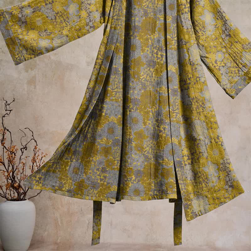 Ownkoti Retro Muted Floral Cotton Lounge Robe - image 8
