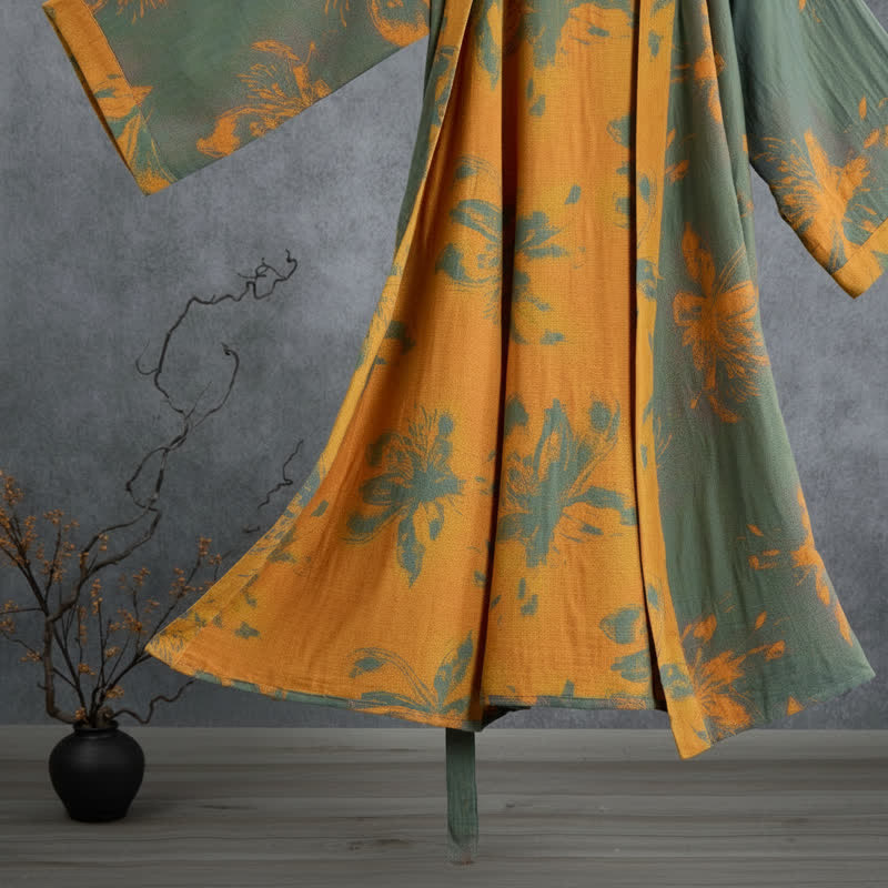 Ownkoti Reversible Vintage Floral Cotton Kimono Robe - image 3